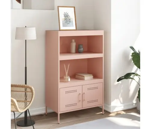 Augstais Skapītis, Rozā, 68X39X113 Cm, Tērauds Vidaxl