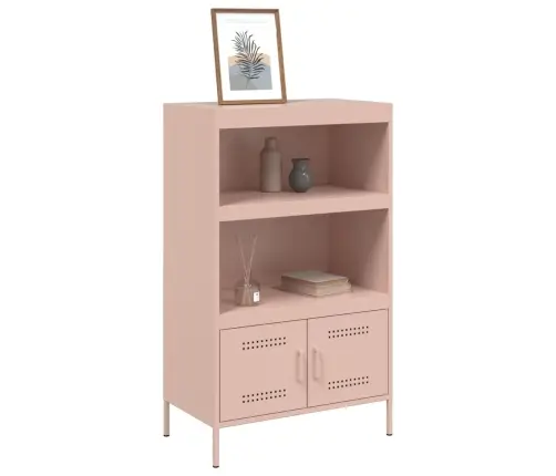 Augstais Skapītis, Rozā, 68X39X113 Cm, Tērauds Vidaxl