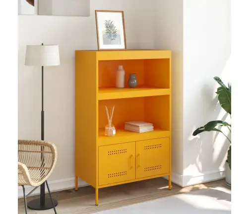 Augstais Skapītis, Sinepju Dzeltens, 68X39X113 Cm, Tērauds Vidaxl Augstais Skapītis, Sinepju Dzeltens, 68X39X113 Cm, Tērauds Vidaxl