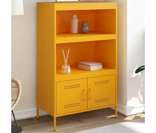 Augstais Skapītis, Sinepju Dzeltens, 68X39X113 Cm, Tērauds Vidaxl Augstais Skapītis, Sinepju Dzeltens, 68X39X113 Cm, Tērauds Vidaxl