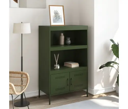 Augstais Skapītis, Olīvu Zaļš, 68X39X113 Cm, Tērauds Vidaxl