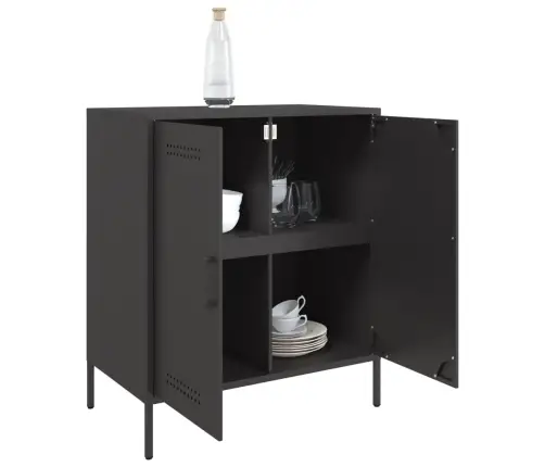 Kumode, Melna, 68X39X79 Cm, Tērauds Vidaxl