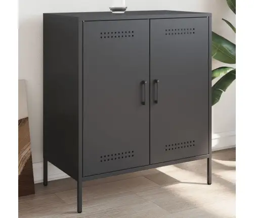 Kumode, Melna, 68X39X79 Cm, Tērauds Vidaxl