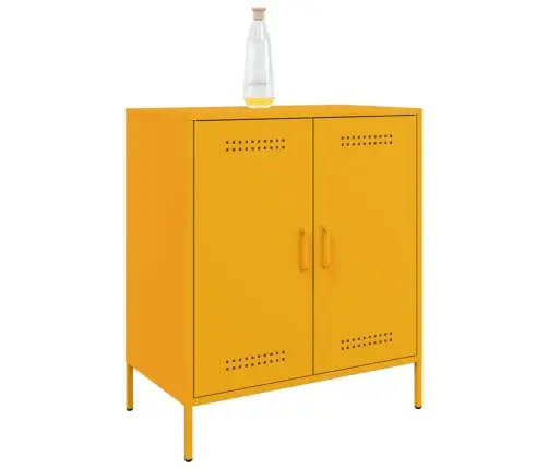 Kumode, Sinepju Dzeltena, 68X39X79 Cm, Tērauds Vidaxl Kumode, Sinepju Dzeltena, 68X39X79 Cm, Tērauds Vidaxl