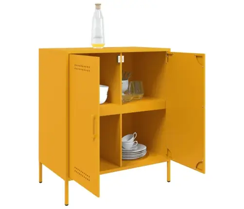 Kumode, Sinepju Dzeltena, 68X39X79 Cm, Tērauds Vidaxl Kumode, Sinepju Dzeltena, 68X39X79 Cm, Tērauds Vidaxl