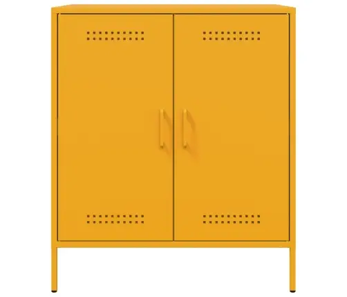 Kumode, Sinepju Dzeltena, 68X39X79 Cm, Tērauds Vidaxl Kumode, Sinepju Dzeltena, 68X39X79 Cm, Tērauds Vidaxl