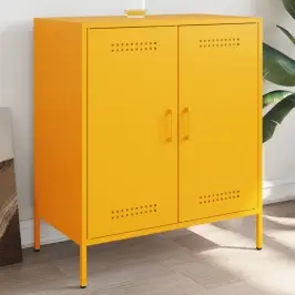 Kumode, Sinepju Dzeltena, 68X39X79 Cm, Tērauds Vidaxl