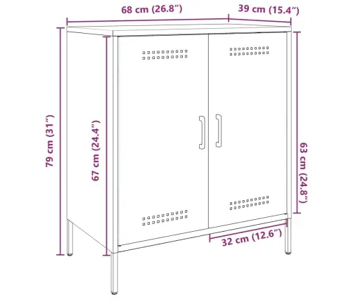 Puhvetkapp, Valge, 68X39X79 cm Teras