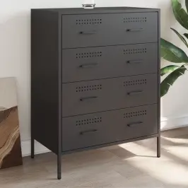 Kumode, Melna, 68X39X89 Cm, Tērauds Vidaxl