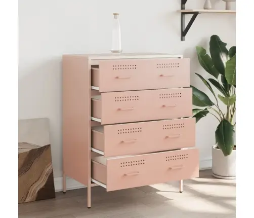 Kumode, Rozā, 68X39X89 Cm, Tērauds Vidaxl
