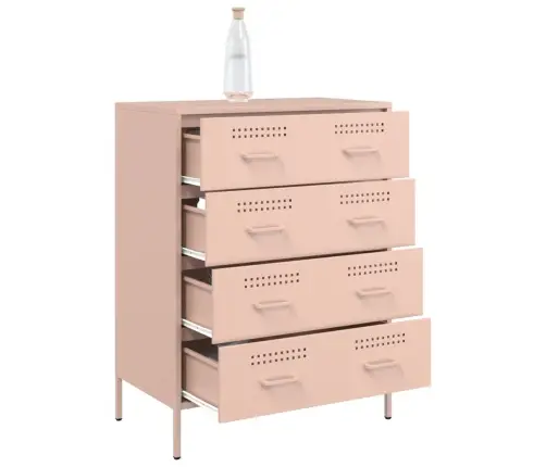 Kumode, Rozā, 68X39X89 Cm, Tērauds Vidaxl