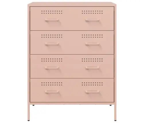 Kumode, Rozā, 68X39X89 Cm, Tērauds Vidaxl