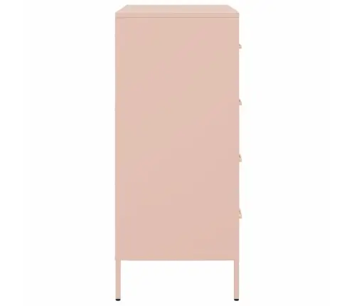 Kumode, Rozā, 68X39X89 Cm, Tērauds Vidaxl