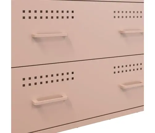 Kumode, Rozā, 68X39X89 Cm, Tērauds Vidaxl