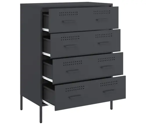 Kumode, Antracītpelēka, 68X39X89 Cm, Tērauds Vidaxl