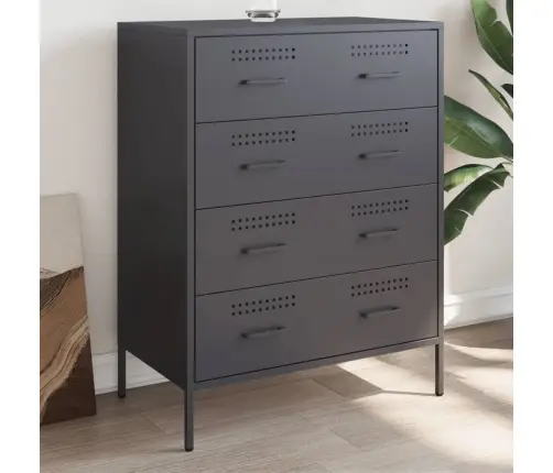 Kumode, Antracītpelēka, 68X39X89 Cm, Tērauds Vidaxl