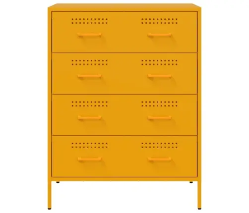 Kumode, Sinepju Dzeltena, 68X39X89 Cm, Tērauds Vidaxl Kumode, Sinepju Dzeltena, 68X39X89 Cm, Tērauds Vidaxl