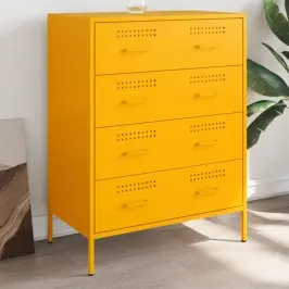 Kumode, Sinepju Dzeltena, 68X39X89 Cm, Tērauds Vidaxl
