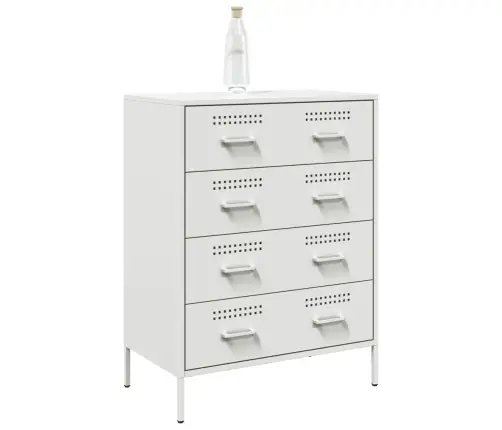 Kumode, Balta, 68X39X89 Cm, Tērauds Vidaxl