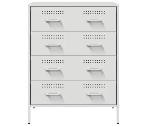 Kumode, Balta, 68X39X89 Cm, Tērauds Vidaxl