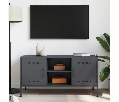 Tv Skapītis, 100,5X39X50,5 Cm, Tērauds, Antracītpelēks Vidaxl