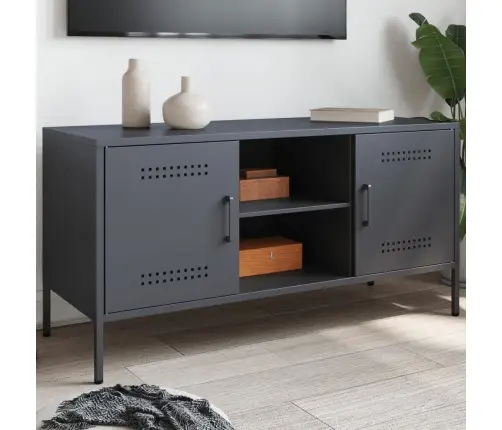 Tv Skapītis, 100,5X39X50,5 Cm, Tērauds, Antracītpelēks Vidaxl