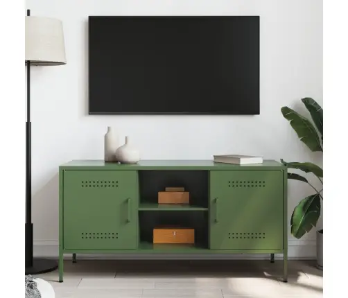 Tv Skapītis, 100,5X39X50,5 Cm, Tērauds, Olīvu Zaļš Vidaxl Tv Skapītis, 100,5X39X50,5 Cm, Tērauds, Olīvu Zaļš Vidaxl
