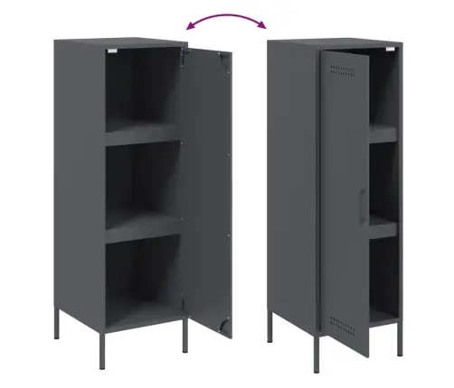 Augstais Skapītis, Antracītpelēks, 36X39X113 Cm, Tērauds Vidaxl