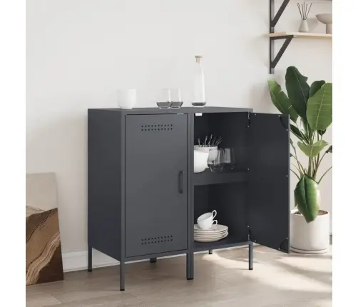 Šoninės Spintelės, 2Vnt., Antracito, 36X39X79cm Plienas