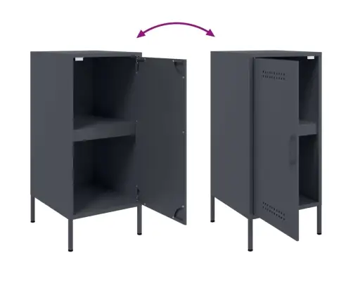 Šoninės Spintelės, 2Vnt., Antracito, 36X39X79cm Plienas