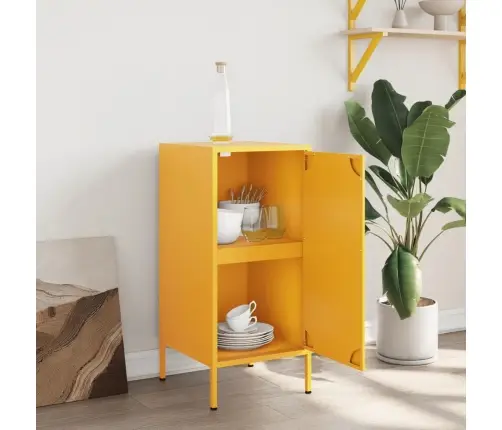 Kumode, Sinepju Dzeltena, 36X39X79Cm, Auksti Velmēts Tērauds Vidaxl