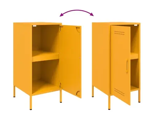 Kumode, Sinepju Dzeltena, 36X39X79Cm, Auksti Velmēts Tērauds Vidaxl