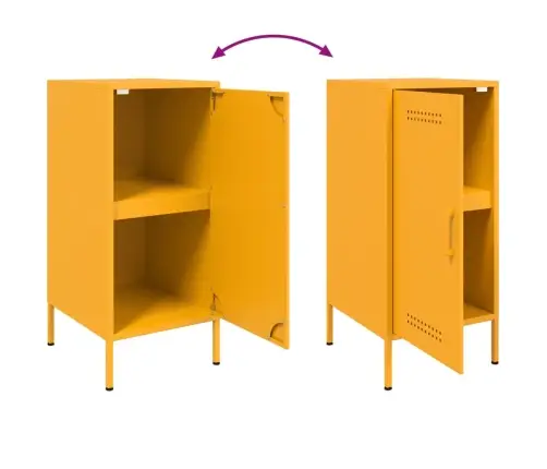 Šoninės Spintelės, 2Vnt., Garstyčių, 36X39X79cm Plienas