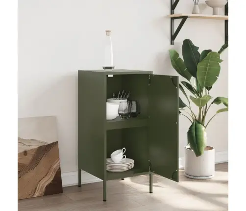 Kumode, Olīvu Zaļa, 36X39X79 Cm, Tērauds Vidaxl