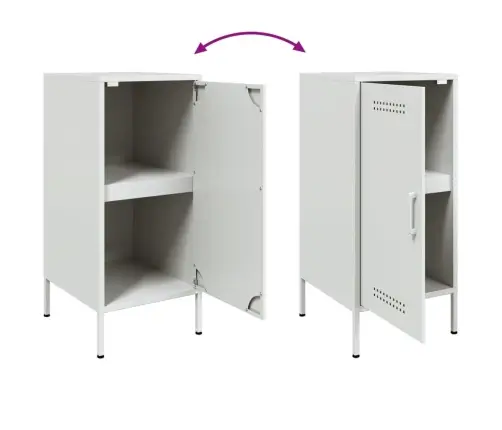 Kumode, Balta, 36X39X79 Cm, Tērauds Vidaxl