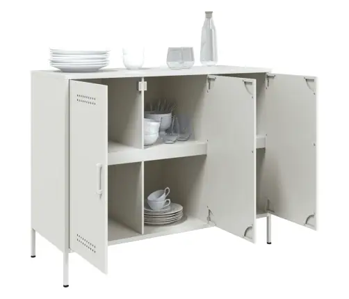 Šoninė Spintelė, Baltos Spalvos, 100,5X39X79cm Plienas