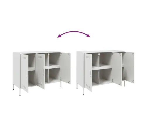 Šoninė Spintelė, Baltos Spalvos, 100,5X39X79cm Plienas