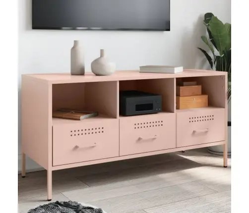 Tv Skapītis, 100,5X39X50,5 Cm, Tērauds, Rozā Vidaxl