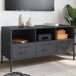 Tv Skapītis, 100,5X39X50,5 Cm, Tērauds, Antracītpelēks Vidaxl