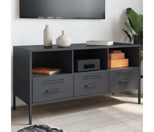 Tv Skapītis, 100,5X39X50,5 Cm, Tērauds, Antracītpelēks Vidaxl