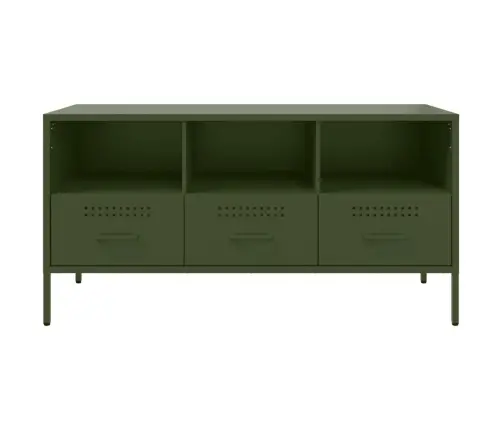 Tv Skapītis, 100,5X39X50,5 Cm, Tērauds, Olīvu Zaļš Vidaxl