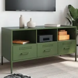 Tv Skapītis, 100,5X39X50,5 Cm, Tērauds, Olīvu Zaļš Vidaxl