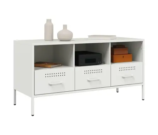 Tv Skapītis, 100,5X39X50,5 Cm, Tērauds, Balts Vidaxl