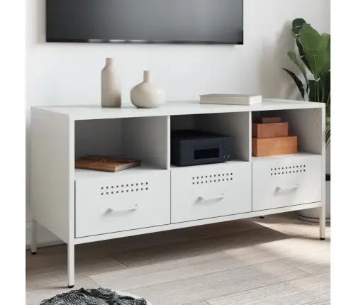 Tv Skapītis, 100,5X39X50,5 Cm, Tērauds, Balts Vidaxl