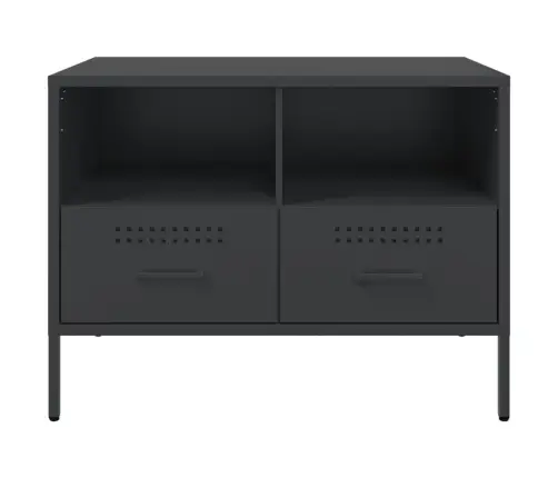 Televizoriaus Spintelės, 2Vnt., Juodos, 68X39X50,5cm Plienas Televizoriaus Spintelės, 2Vnt., Juodos, 68X39X50,5cm Plienas