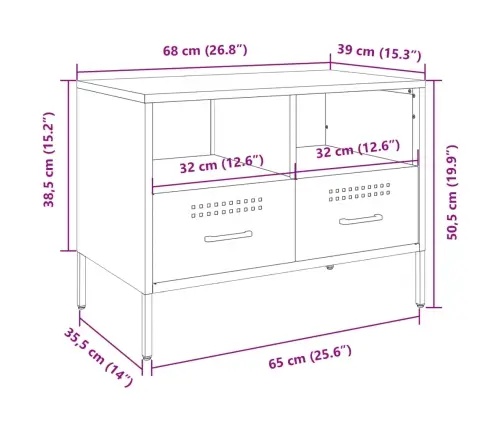 Televizoriaus Spintelė, Garstyčių, 68X39X50,5cm Plienas