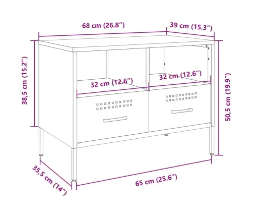 Tv Skapītis, Balts, 68X39X50,5 Cm, Tērauds Vidaxl Tv Skapītis, Balts, 68X39X50,5 Cm, Tērauds Vidaxl