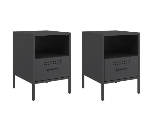 Naktsskapīši 2 Gab. Melns 36X39X50,5 Cm Tērauds Vidaxl