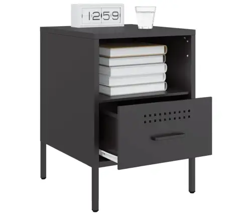 Naktsskapīši 2 Gab. Melns 36X39X50,5 Cm Tērauds Vidaxl