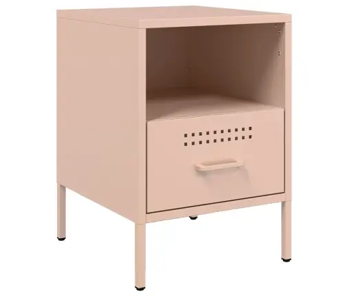 Naktsskapītis, Rozā, 36X39X50,5Cm, Tērauds Vidaxl